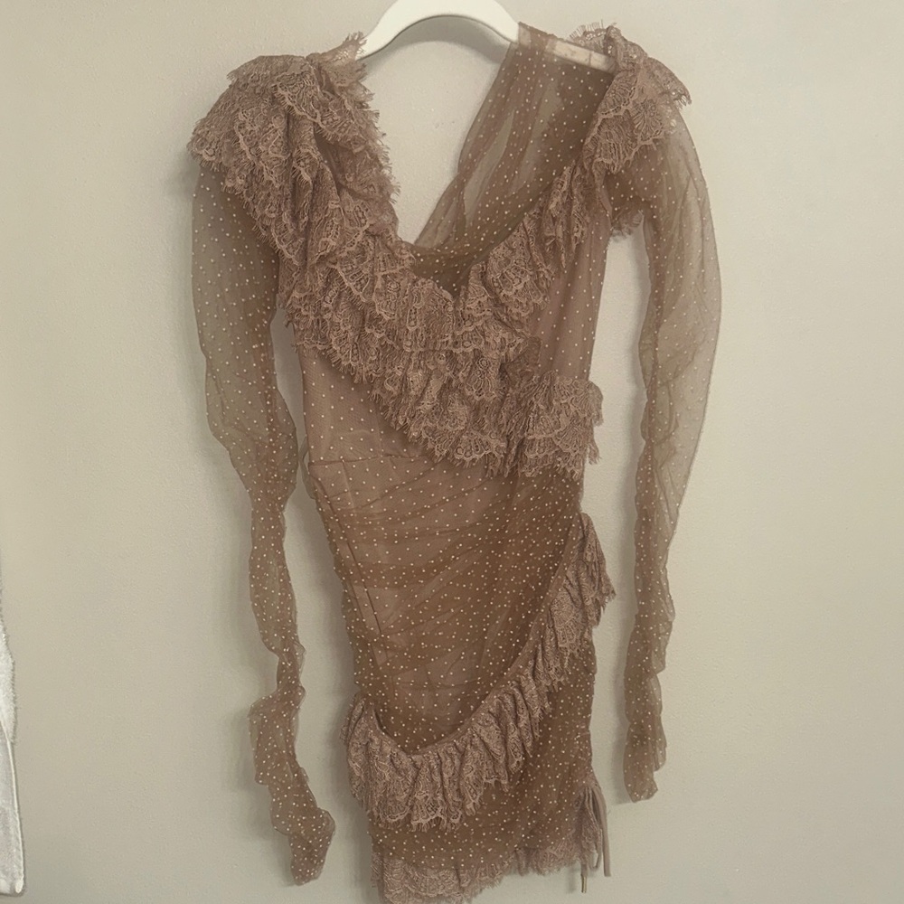 House of CB - Sorell Tulle Asymmetric Minidress - Picture 7 of 9